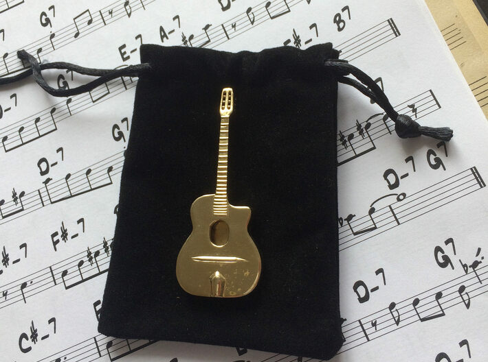 Gipsy Jazz Guitar (Selmer style) 3d printed And MUUUCH nicer in Polished Brass