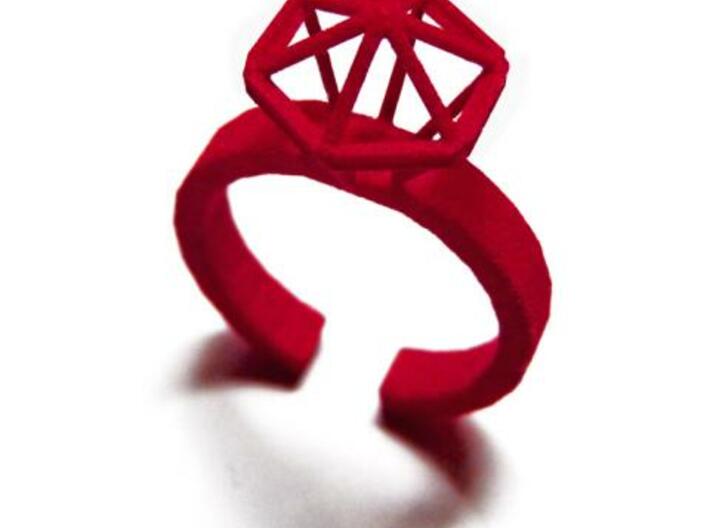 Stereodiamond Ring 3d printed 