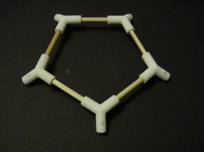 Buckeyball Hub 3d printed This is one of the twelve pentagonal subassemblies