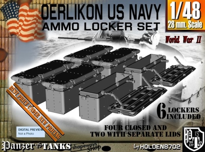 1-48 Oerlikon US Navy Ammo Locker Set 3d printed