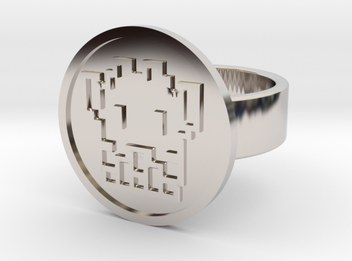 8 Bit Alien Ring 3d printed