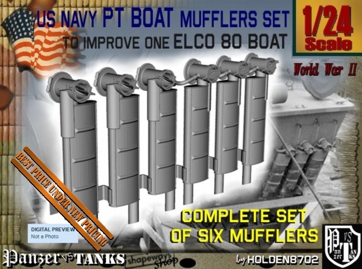 1-24 PT Boat Mufflers Set 3d printed