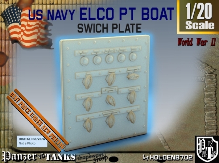 1-20 PT Boat Swich Plate 3d printed