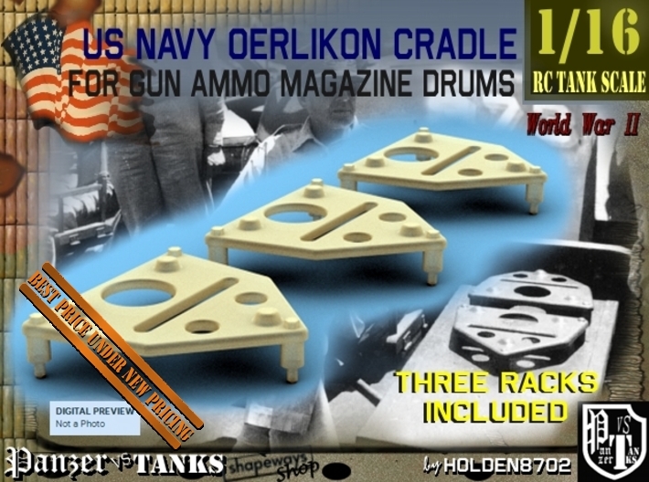 1-16 Oerlikon Magazine Cradle Set1 3d printed