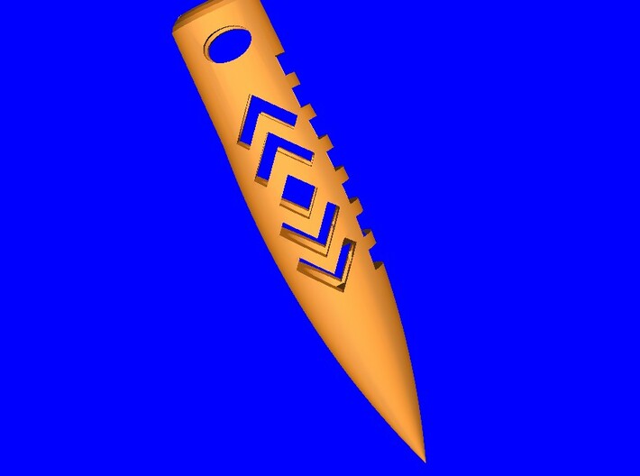 50BMG Hogs Tooth Pendant Brass/Bronze 3d printed side chevrons