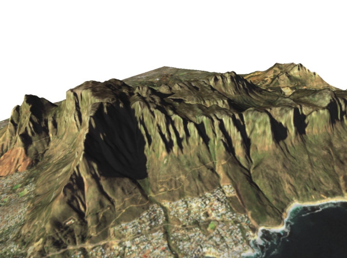 Table Mountain Map: 8.5&quot;x11&quot; Landscape 3d printed