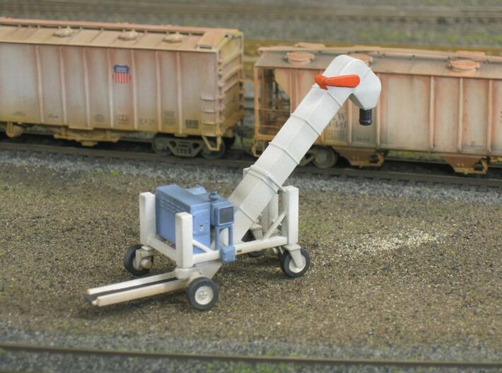 HO 1/87 Conveyor Unloader - Rail Hoppers/Road tank 3d printed Note the radiator, fuel tank, exhaust stack & control box.