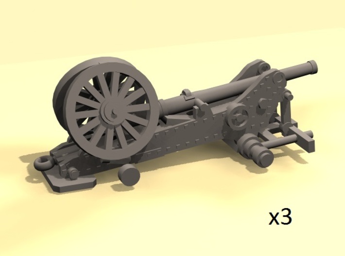 1/160 de Bange cannon transported by train 3d printed