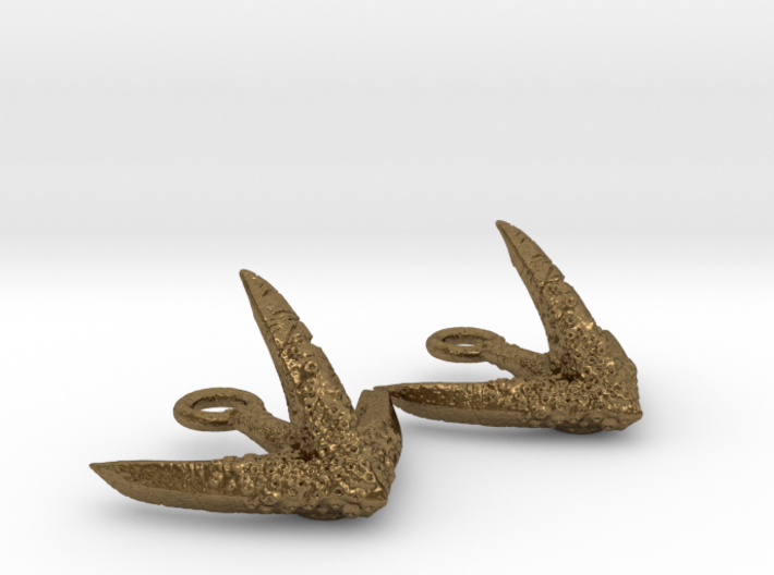 Anchor Octopus texture Earrings 3d printed