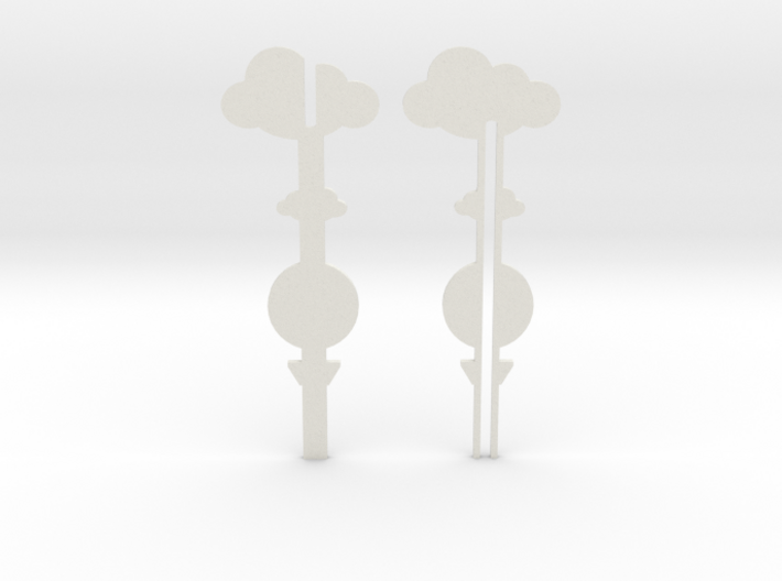 Cake Topper - Clouds &amp; Balloon #3 3d printed Clouds &amp; Balloon #1 - cake topper - white