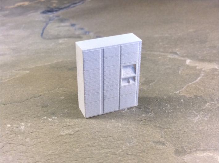 OO Gauge (1/76) Click and Collect Locker Small 3d printed After one coat of primer