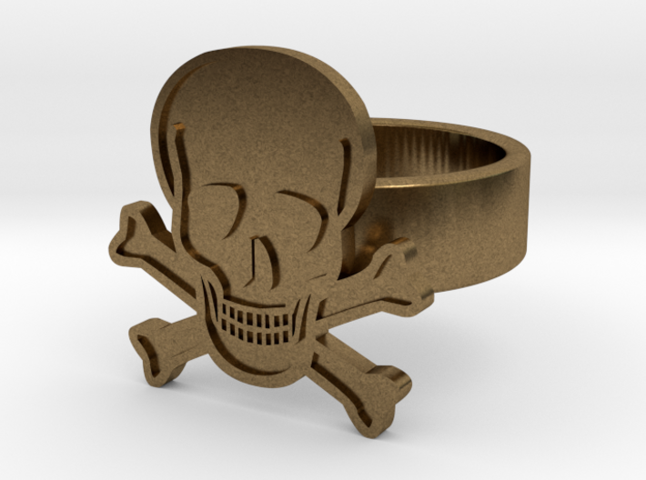 Skull &amp; Crossbones Ring 3d printed