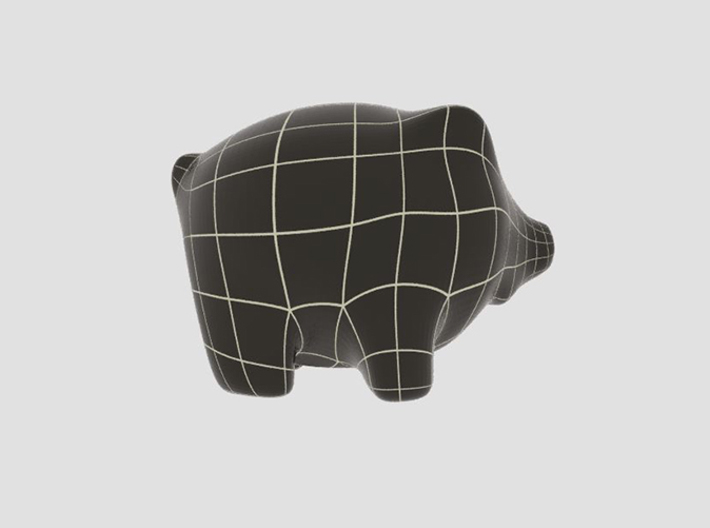 Piggy Bank 3d printed 3D wireframe model