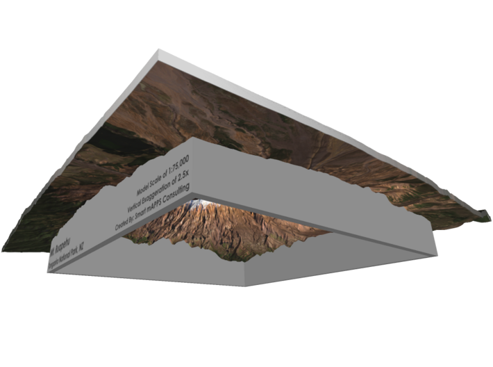 Mount Ruapehu Map: 9" 3d printed 
