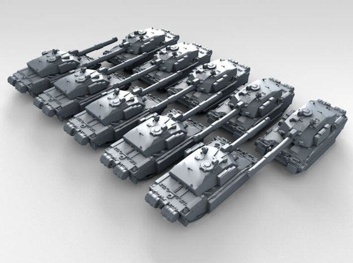 1/600 British Army Challenger 2 MBT (No Cage) x10 3d printed 3d render showing product detail