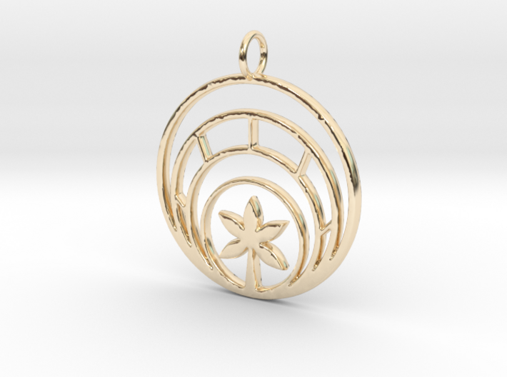 Plant In Circle Pendant Charm 3d printed