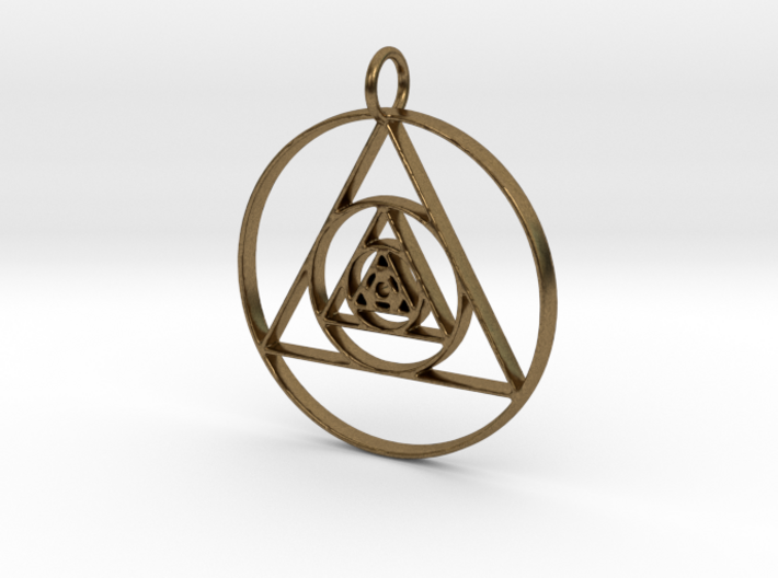 Modern Abstract Circles And Triangles Pendant 3d printed