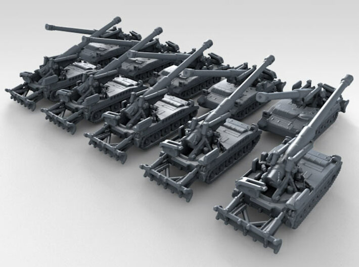 1/700 US M110A2 Howitzer Artillery x10  3d printed 3d render showing product detail