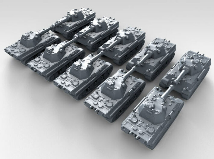 1/600 German Panther II Prototype Medium Tank x10 3d printed 3d render showing product detail