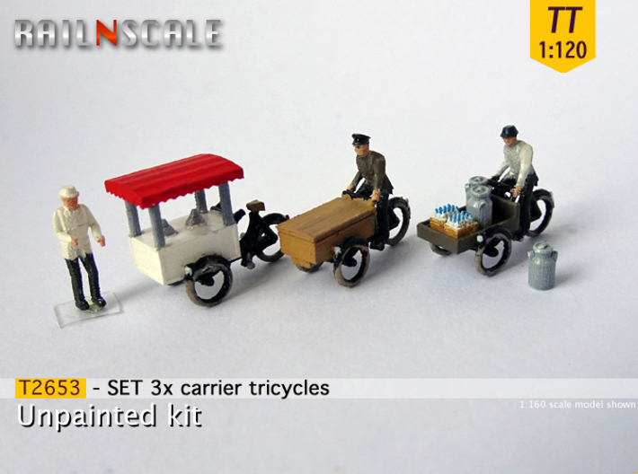 SET 3x Carrier tricycles (TT 1:120) 3d printed
