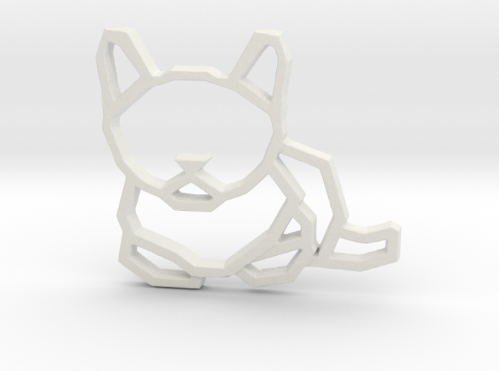 Geometric Cat Pendant 3d printed