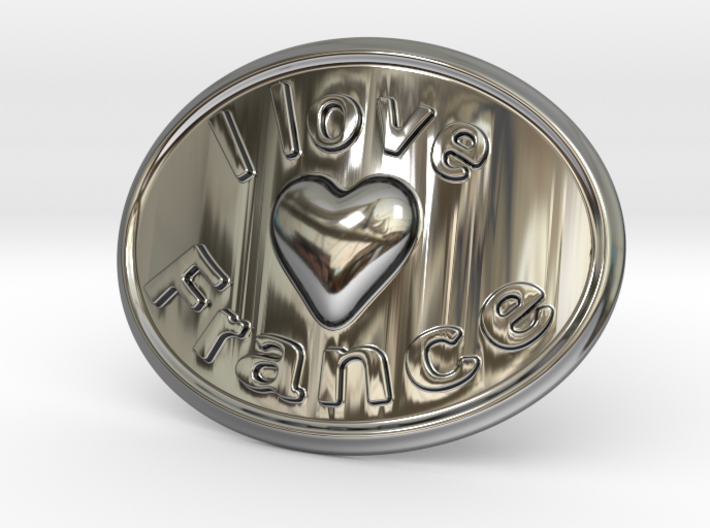 I Love France Belt Buckle 3d printed