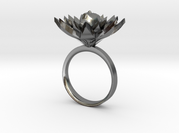 Lotus Ring 3d printed