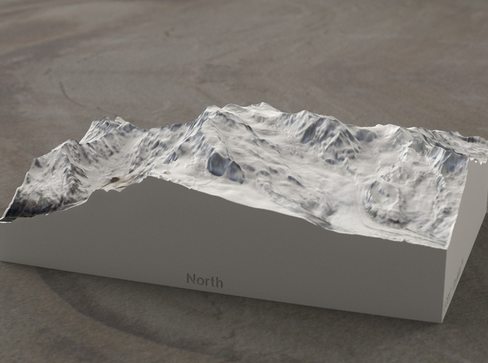Monte Rosa, Switzerland/Italy, 1:100000 Explorer 3d printed