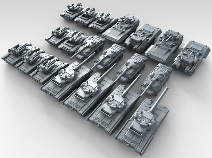 1/700 Modern Russian Tanks (Custom Order Ry) 3d printed 3d render showing product detail