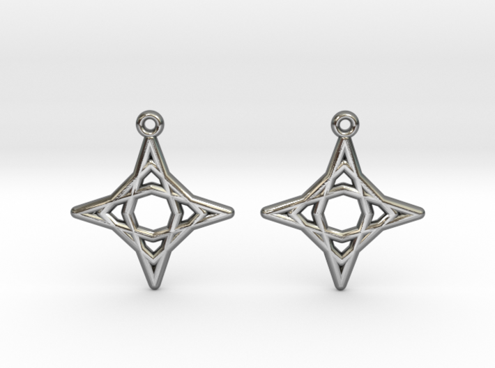 Diamond Star Earrings 3d printed 