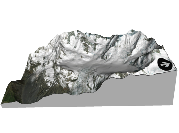 Aoraki / Mount Cook Map, New Zealand: 6" 3d printed 