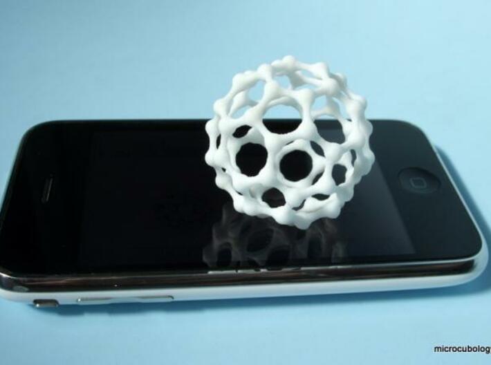 Thin MetaBuckyBall 3d printed White, Strong and Flexible