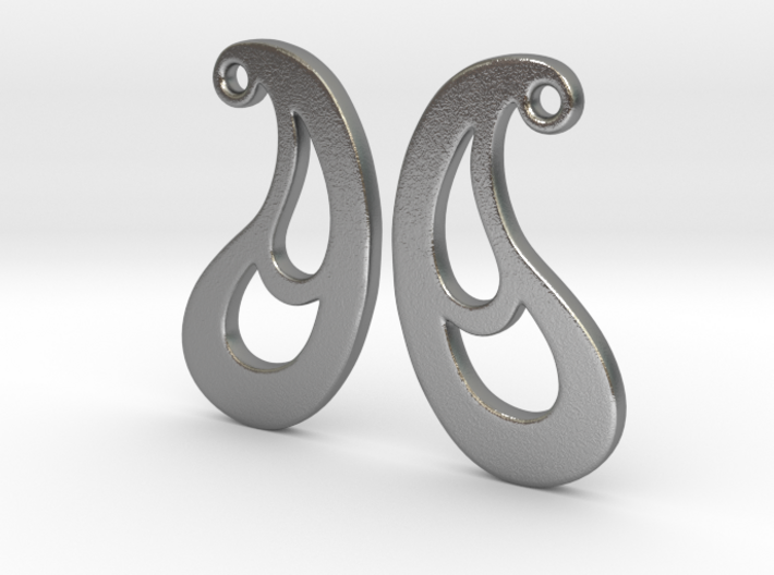 Curved Droplet Earring Set 3d printed