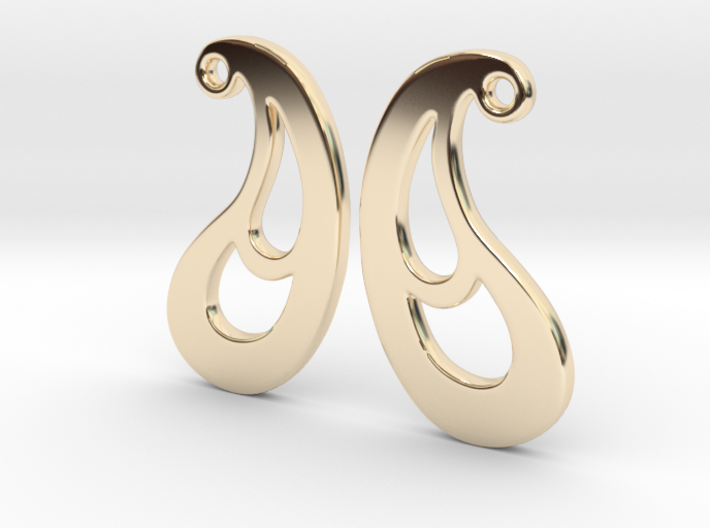Curved Droplet Earring Set 3d printed