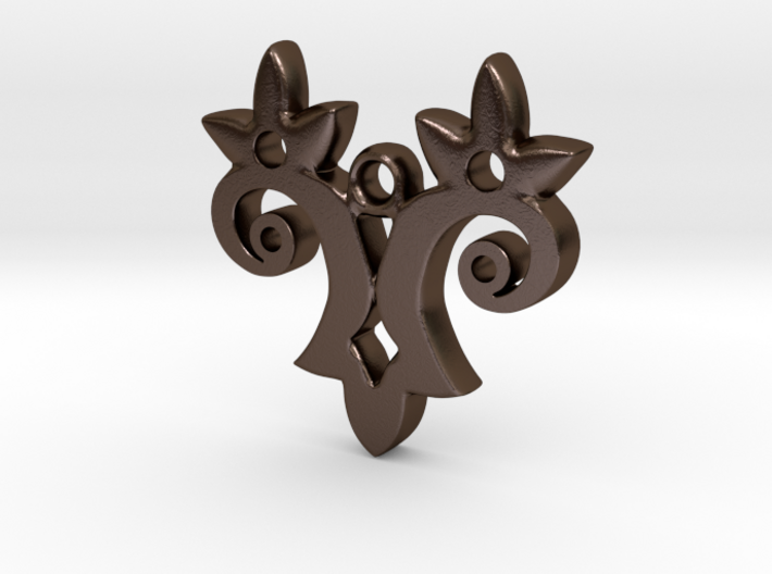 Twin Flower Pendant 3d printed 