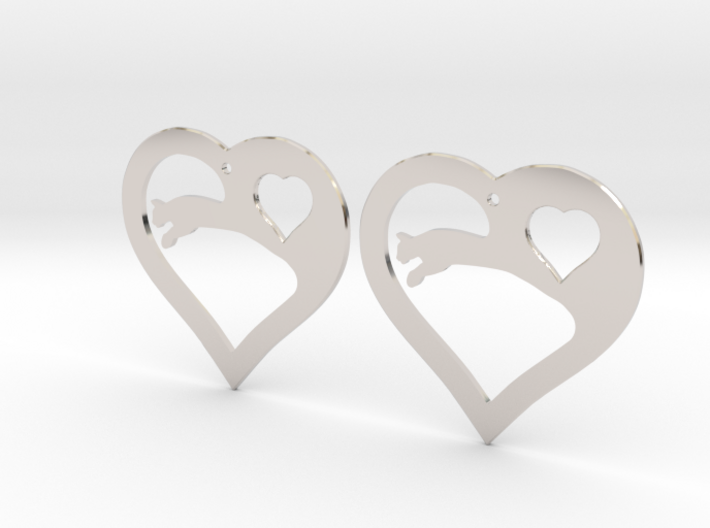 The Eager Hearts (precious metal earrings) 3d printed