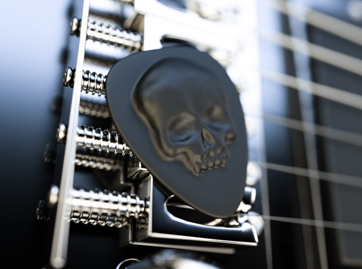 Skull Guitar Pick 3d printed