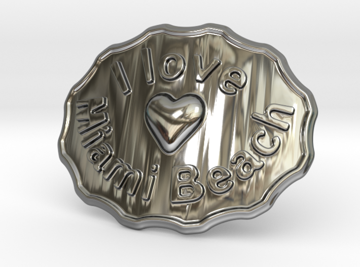 I Love Miami Beach Belt Buckle 3d printed