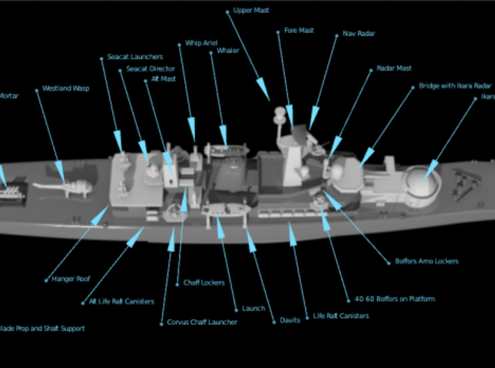 1/600 Scale Leander Ikara Conversion Kit 3d printed Replacement Parts