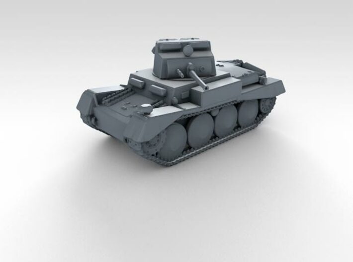 1/144 German Pz.Kpfw. 38(t) Neuer Art Tank 3d printed 3d render showing product detail