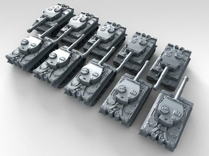 1/600 German Tiger I (131) Heavy Tank x10 3d printed 3d render showing product detail