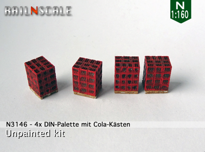 4x DIN-Palette mit Cola-kästen (N 1:160) 3d printed