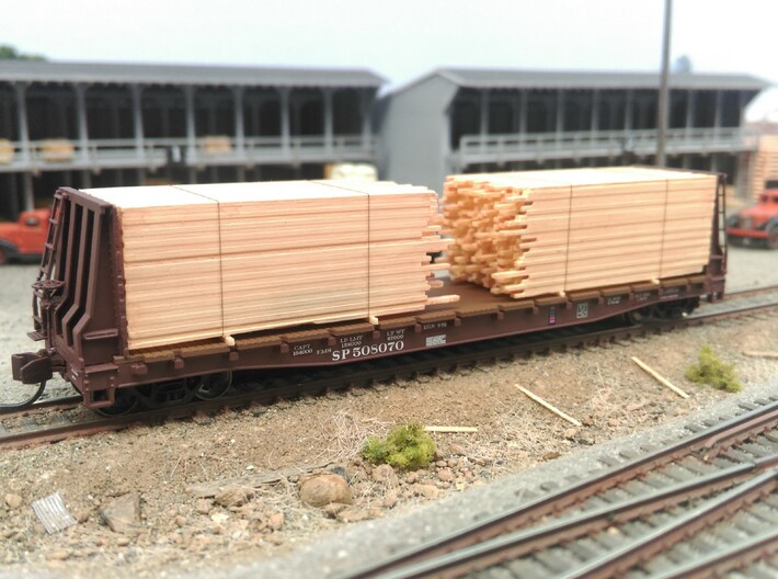 N Lumber Load For 1 Flat Car: WOT, MTL, Athearn 3d printed Wheels of TIme