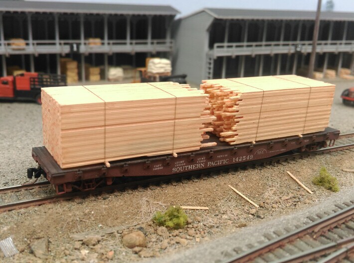 N Lumber Load For 5 Flat Cars: WOT, MTL, Athearn 3d printed 