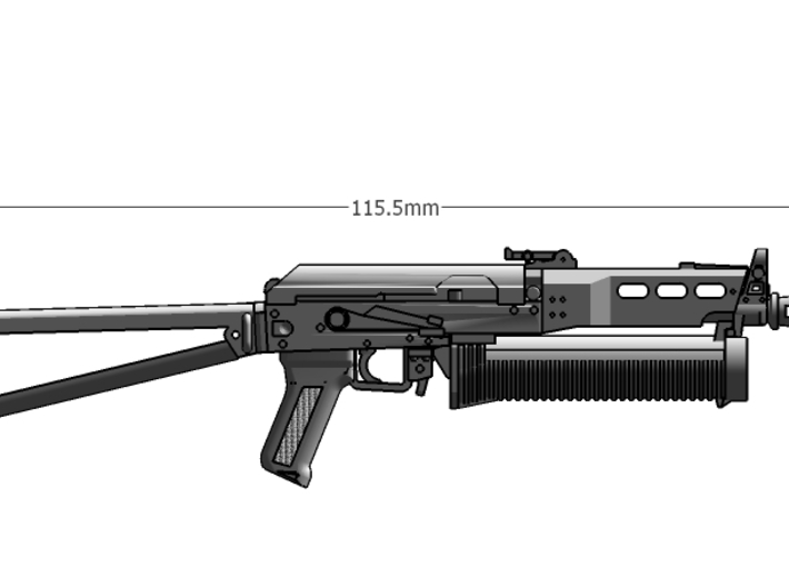 1:6 scale Russian Bizon SMG revised 3d printed 