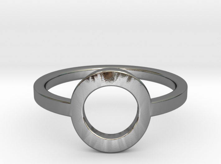 Small Offset Circle Midi Ring 3d printed