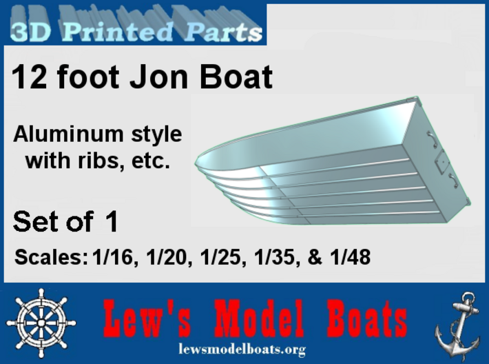 12 foot Jon Boat (aluminum style) 3d printed 