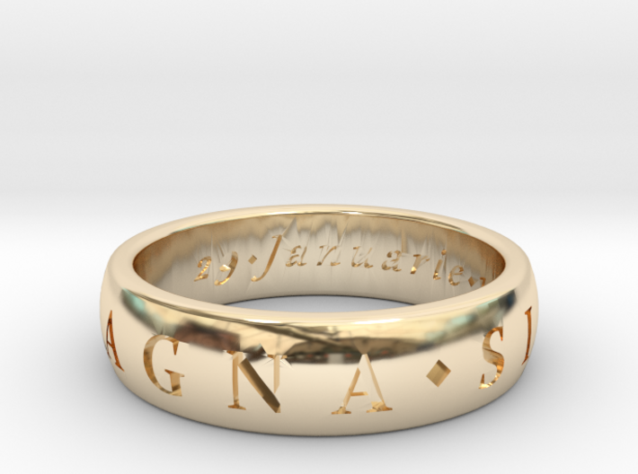 Size 10.5 Sir Francis Drake, Sic Parvis Magna Ring 3d printed