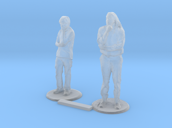 S Scale Standing People 6 3d printed This is a render not a picture