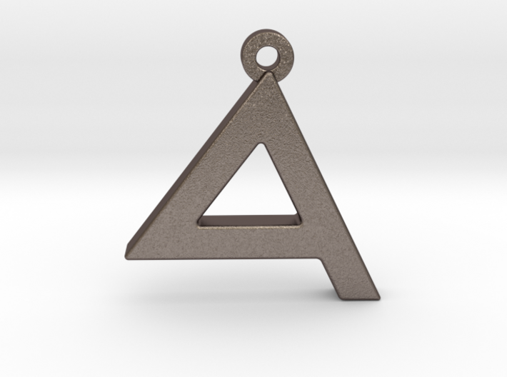 Letter DALET - Paleo Hebrew - With Chain Loop 3d printed